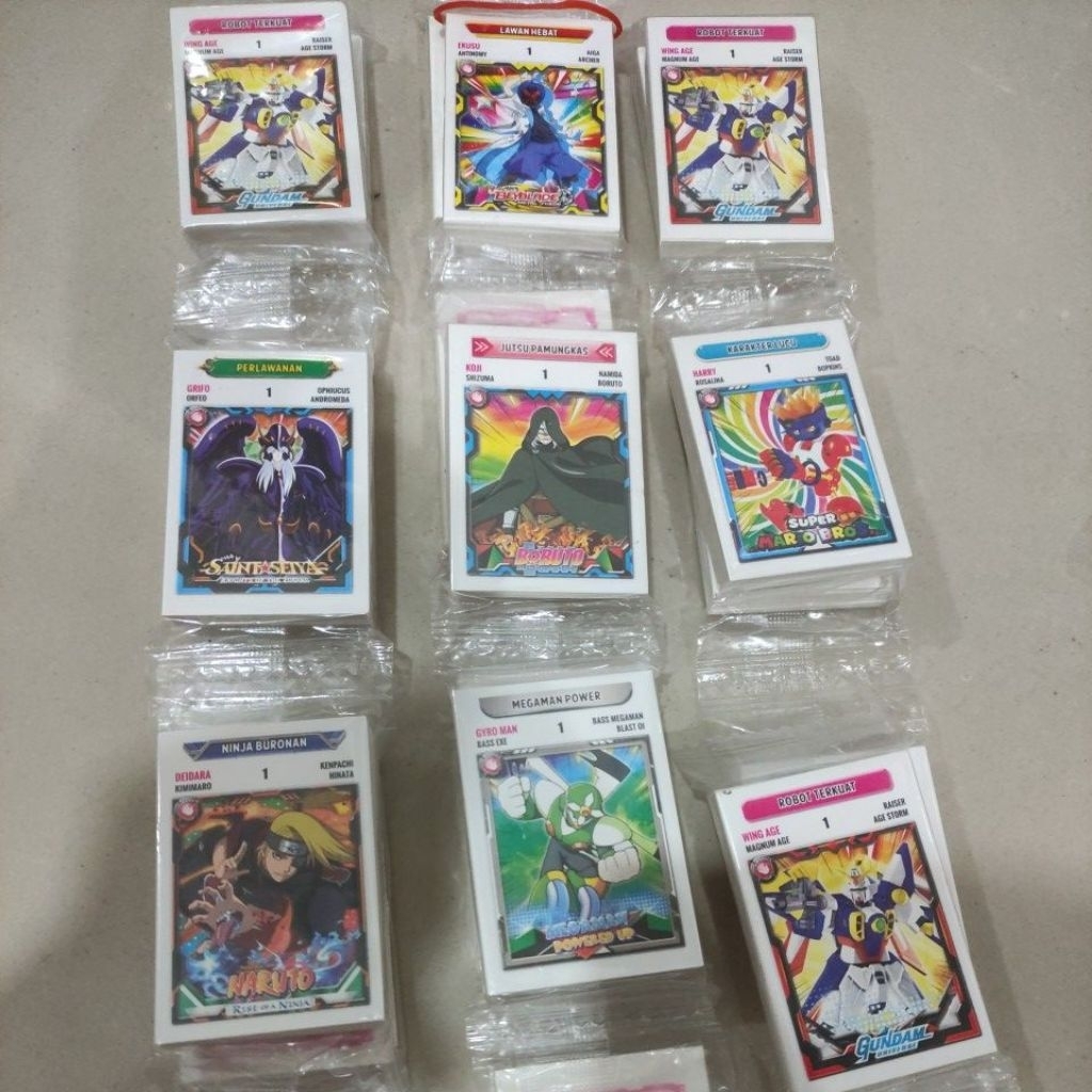 10pc mainan kwartet kartun, kwartet karakter renteng