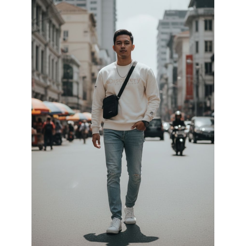 Crewneck Sweater Discovery Expedition Khaki/Cream