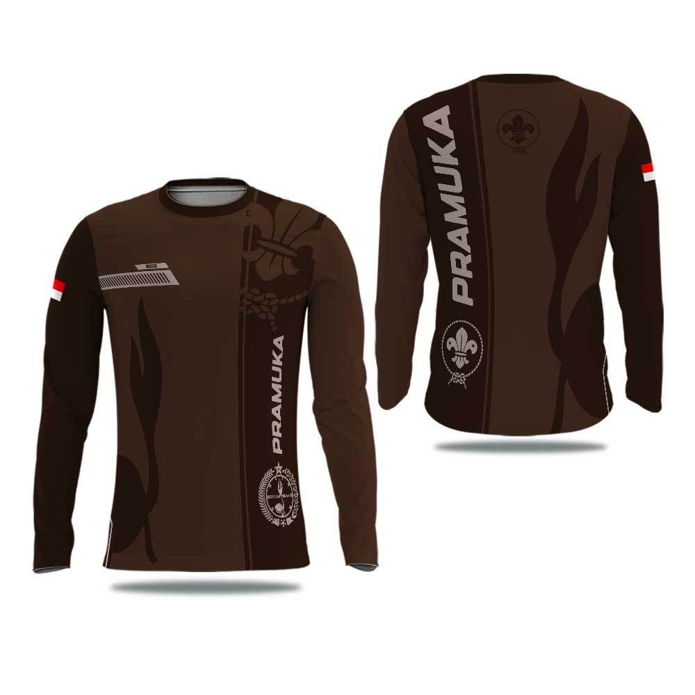 Baju Pramuka | Kaos Jersey Pria Pramuka Pembina Fullprinting | Kaos Baju Guru Pramuka Lengan Panjang