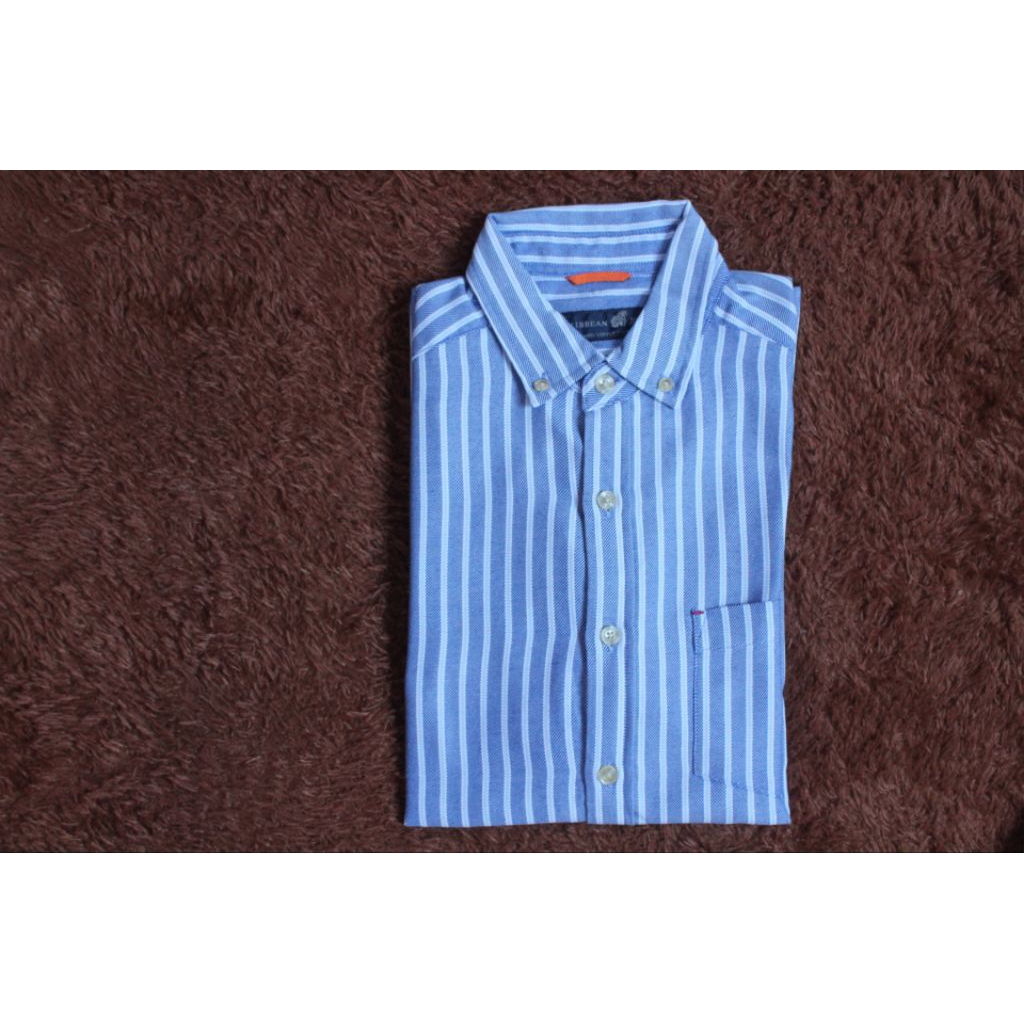 Baju lengan panjang oxford qkeren tebal  gagah"Caribbean Joe"  size M lebar dada 53  cm panjang 70 c