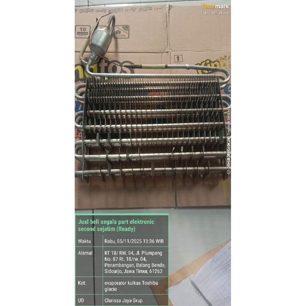 evaporator kulkas Toshiba Glacio 2 pintu