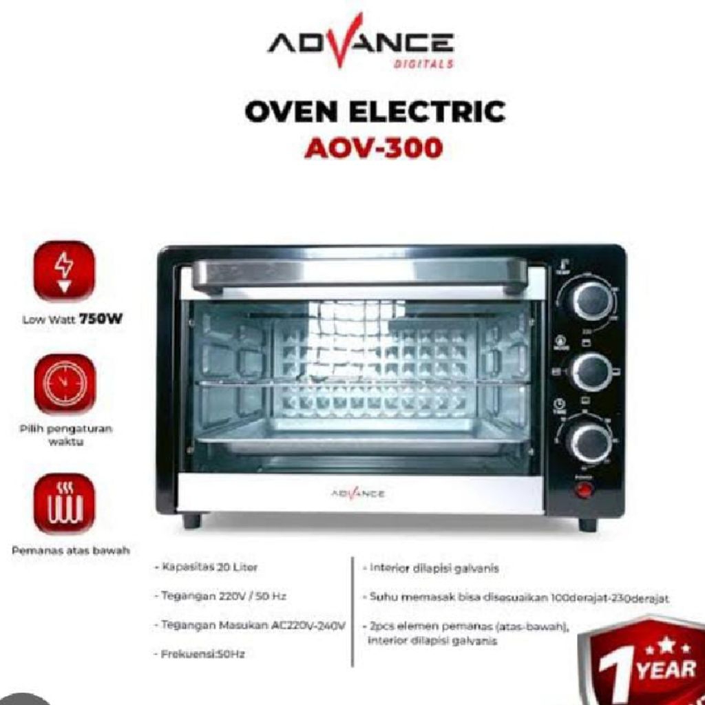 ADVANCE oven listrik 20 liter AOV 300 AOV300