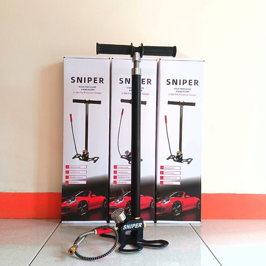 Pompa PCP SNIPER 4 Stage QD, Pompa PCP SNIPER 6000 Psi 4 Stage Kaki Lipat, Pompa PCP 4 Stage Origina
