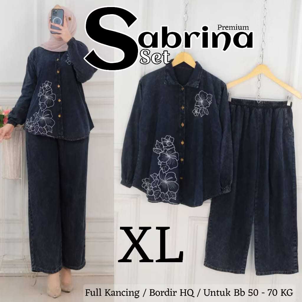 Setelan Jeans Snow Sabrina Ld 110cm | One Set Jeans Wanita | Setelan Jeans Wanita