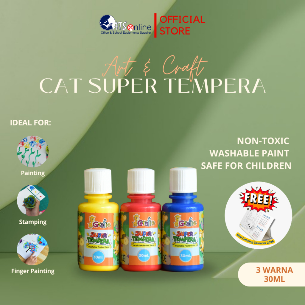 GRAFIE Finger Painting Cat Poster Super Tempera 3 Warna 30ml