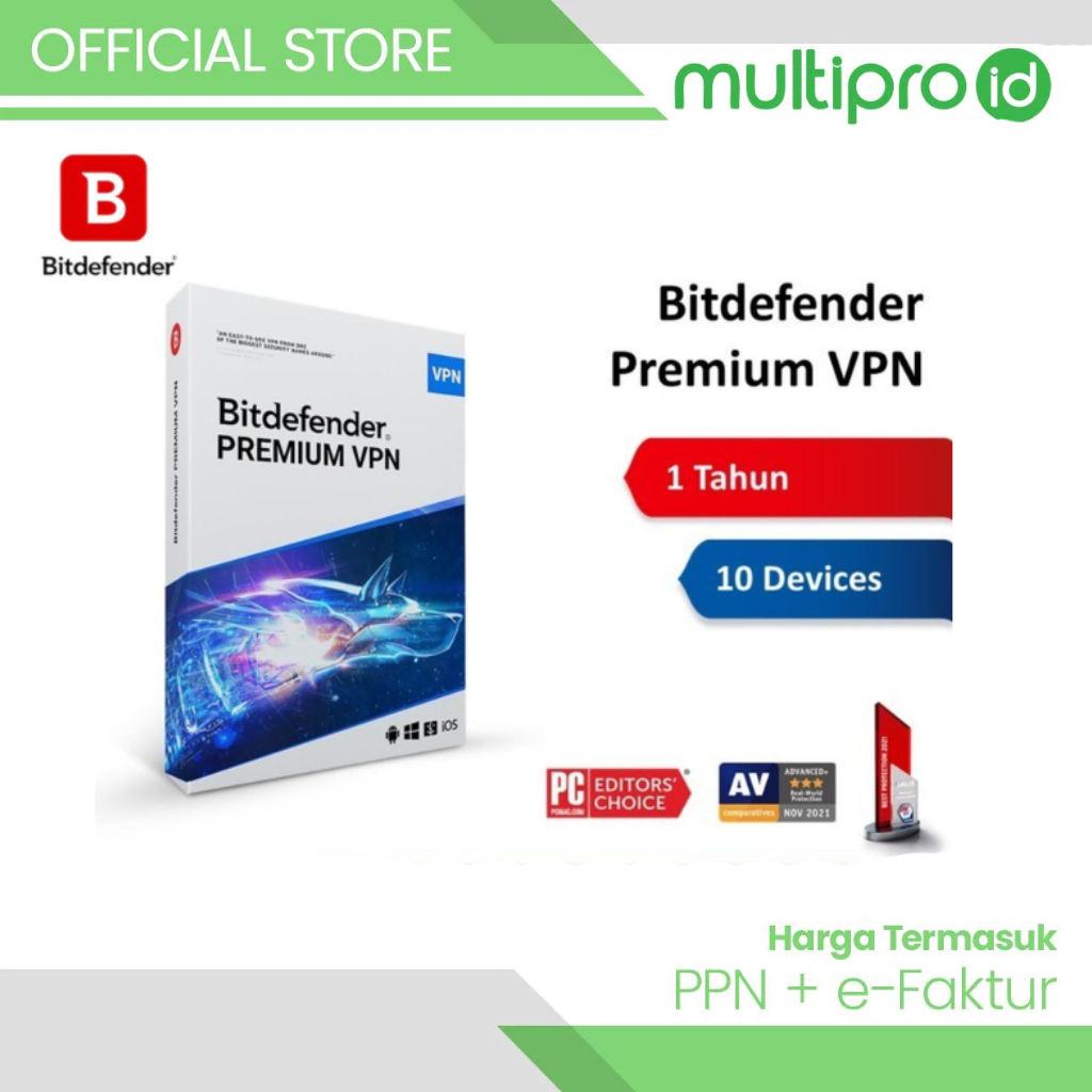 Bitdefender Premium VPN 1 Year 10 Devices