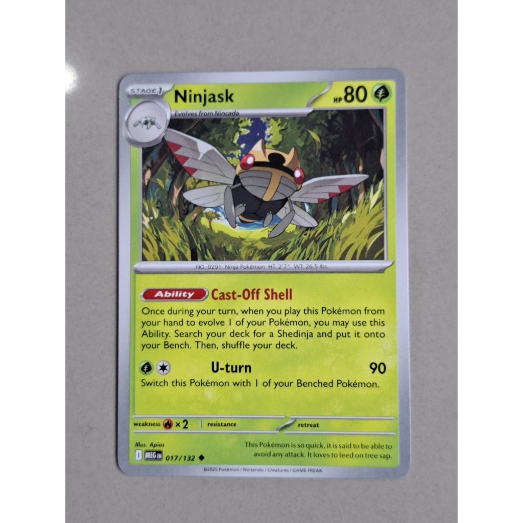 kartu pokemon original common Ninjask meg 017/132