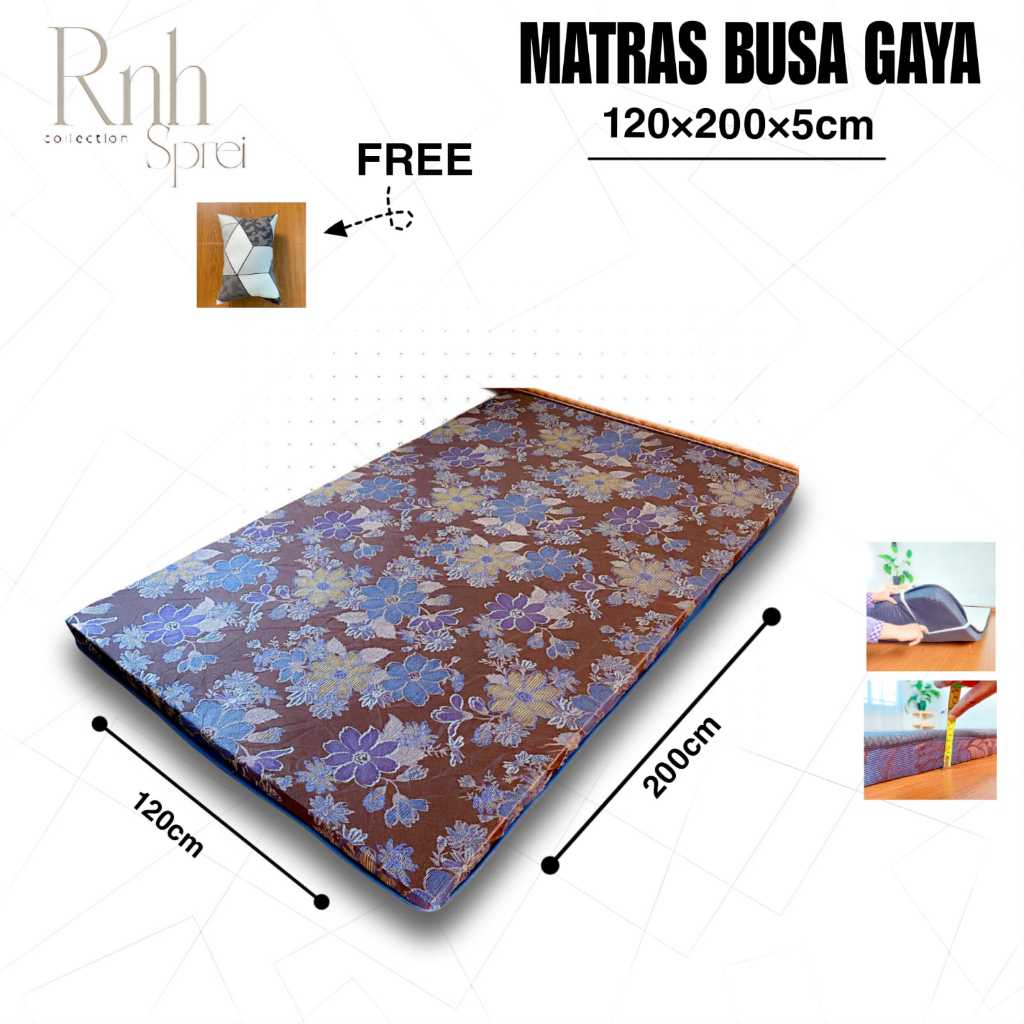Rnh Matras Protector Busa Gaya 120 x 200 x 5 cm Topper Kasur Spring Bed