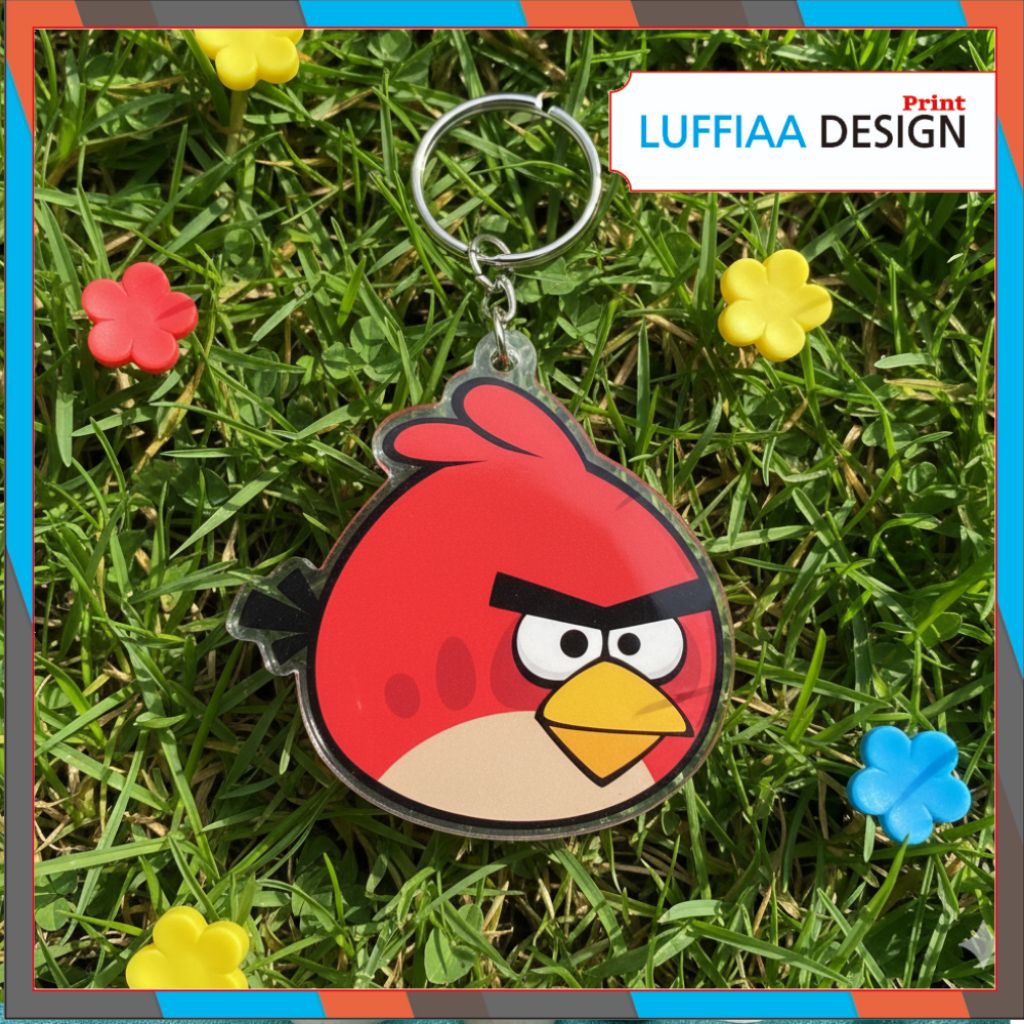 Gantungan kunci akrilik ukir karakter Angry birds | Angry birds Red | keychain Angry birds | merchan