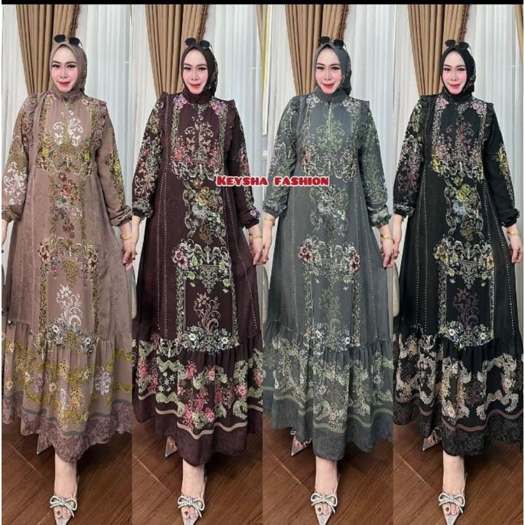 YOLLA Dress Wanita Ceruti Babydoll Premium Sultan Mix Payet Set Hijab Rampel