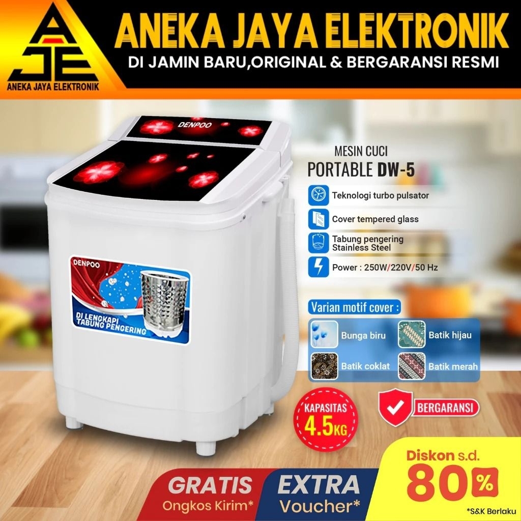 DENPOO MESIN CUCI MINI PORTABLE DW 5 - 4.5 KG