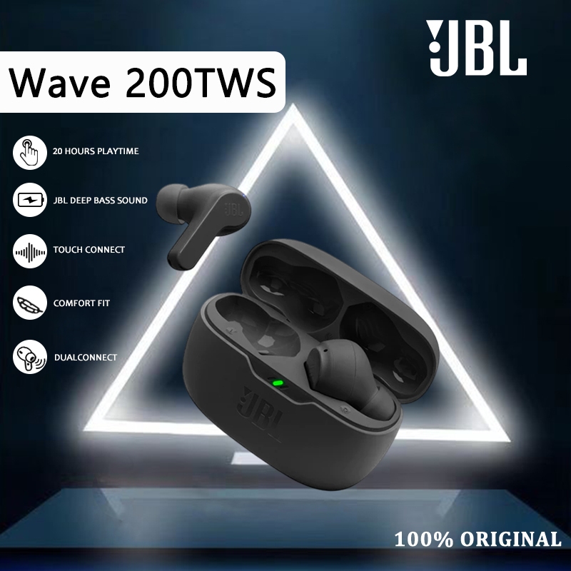 100% ORI JBL Wave 200TWS True Wireless Deep Bass Sound Earbuds In-Ear Headset Bluetooth Water & Dust