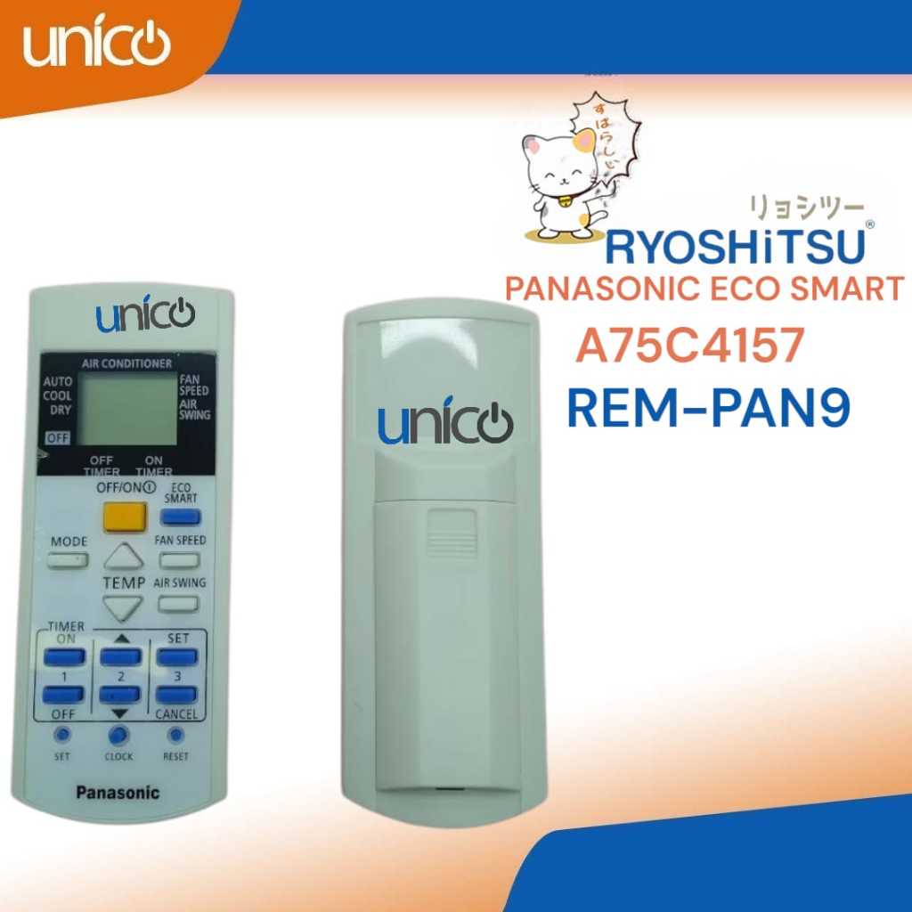 UNICO INDONESIA remote ac panasonic eco smart A75C4157 REM-PAN9