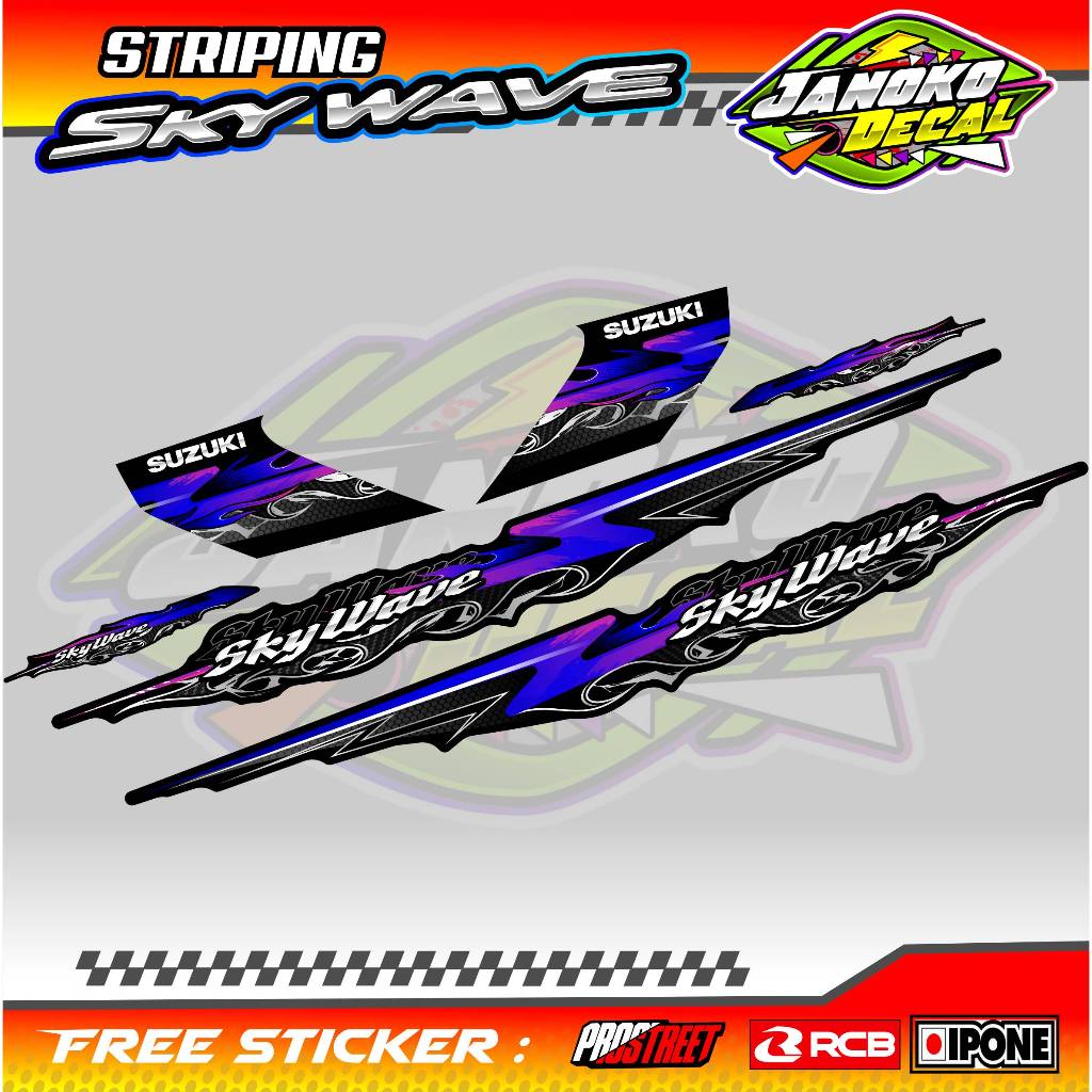 STRIPING VARIASI SUZUKI SKYWAVE - STREET FIRE / STICKER LIST VARIASI MOTOR SKYWAVE