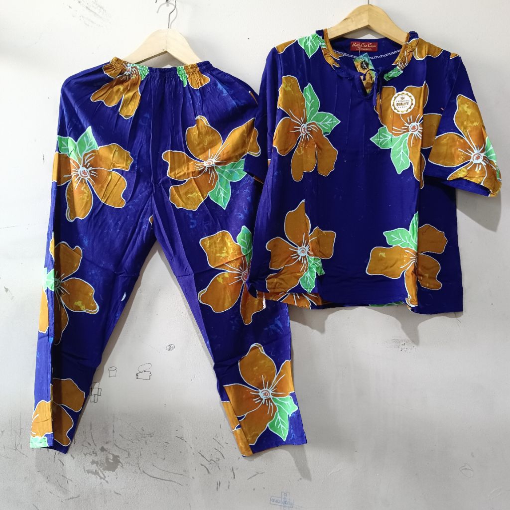 CP TANGAN 3/4 ABG BATIK CAP COPAR  / SETELAN BATIK COPAR CAP PREMIUM  / ONE SET LILY ABG BATIK CAP C