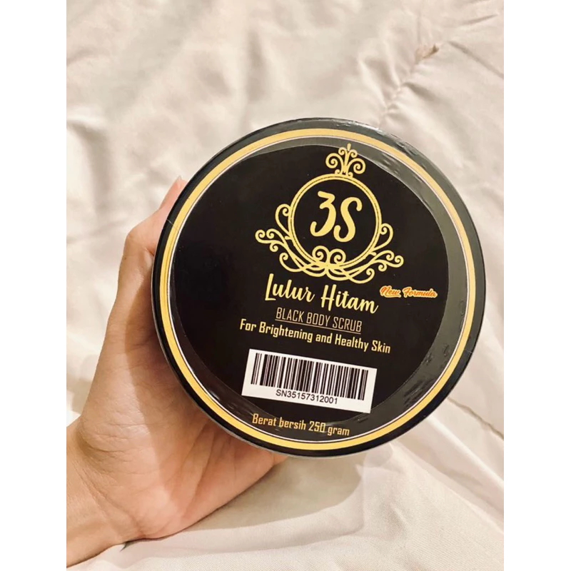 Lulur Hitam 3s Black Body Scrub 250gr - Alami Mencerahkan Kulit