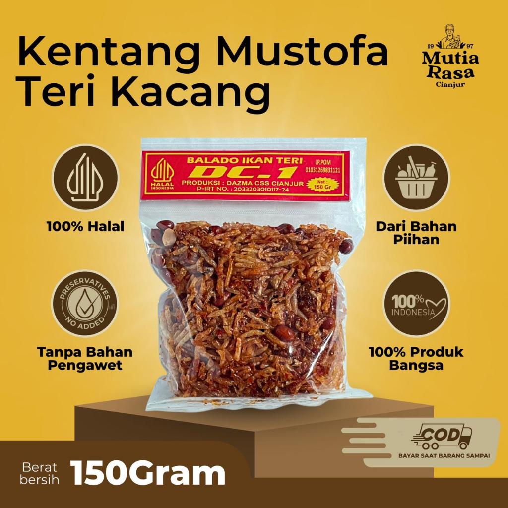 Kentang mustofa (Kentang, Teri, Kacang) 150 Gram Lauk Kering Termurah Mutia Rasa