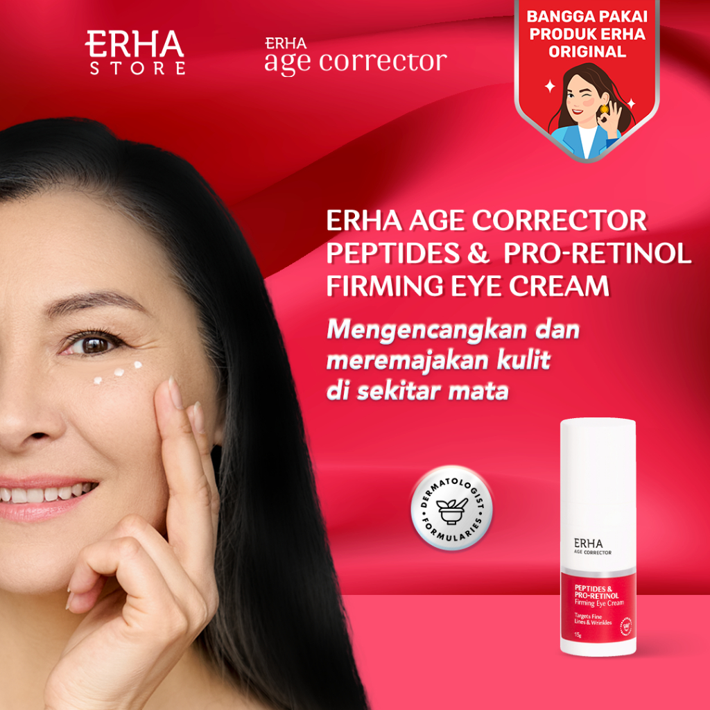 ERHA Age Corrector Peptides & Pro-Retinol Firming Eye Cream 15g - Krim Mata Anti Aging | Menyamarkan