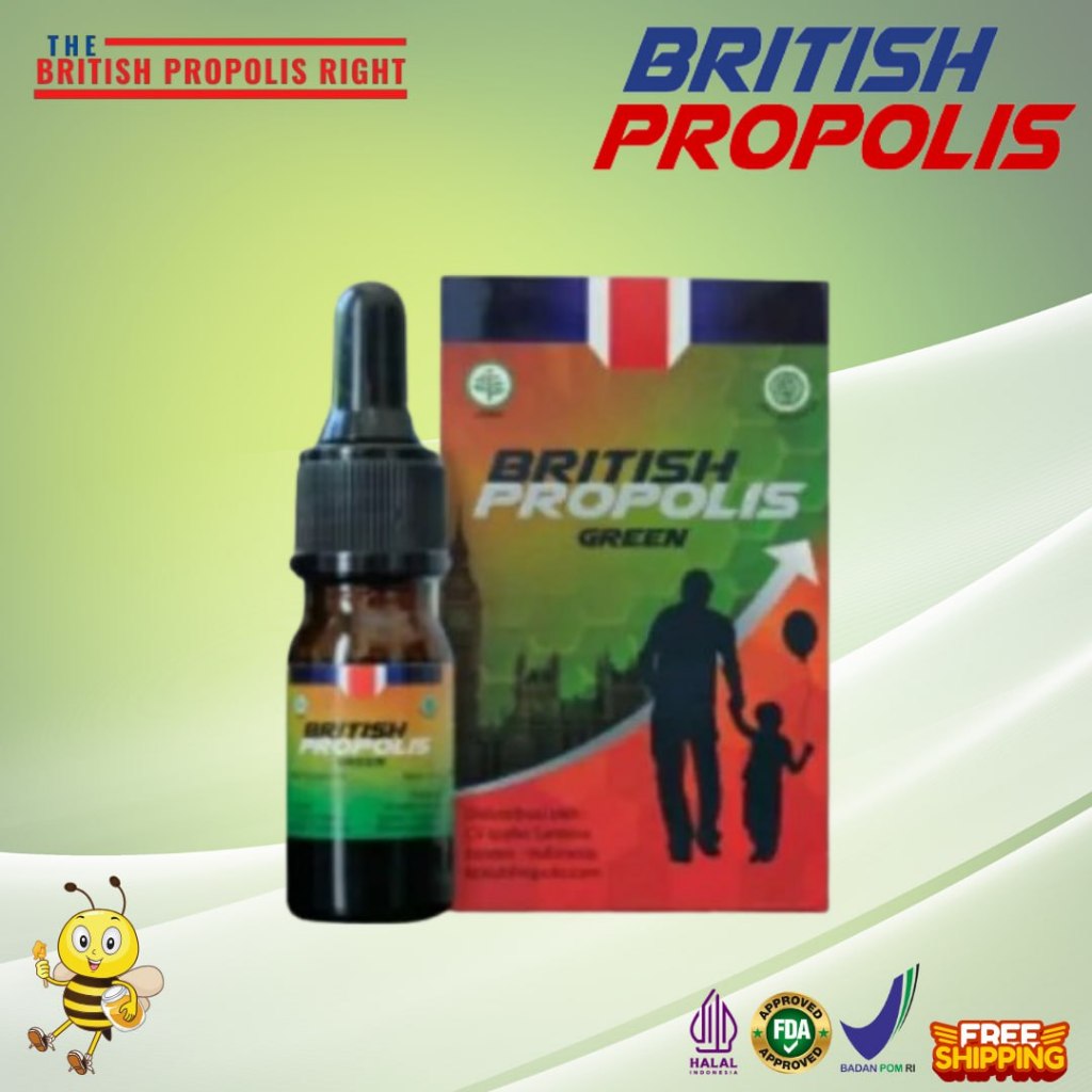BRITISH PROPOLIS GREEN FOR KIDS / 6ML SUPLEMEN KESEHATAN ANAK DEMAM BATUK PILEK TB PARU PARU ANAK