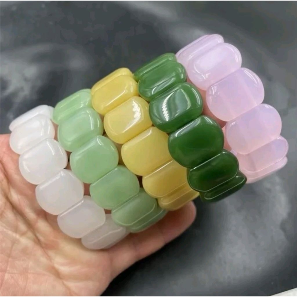 Gelang giok gelang tangan priadan wanita tali elastis asli china Bracelets