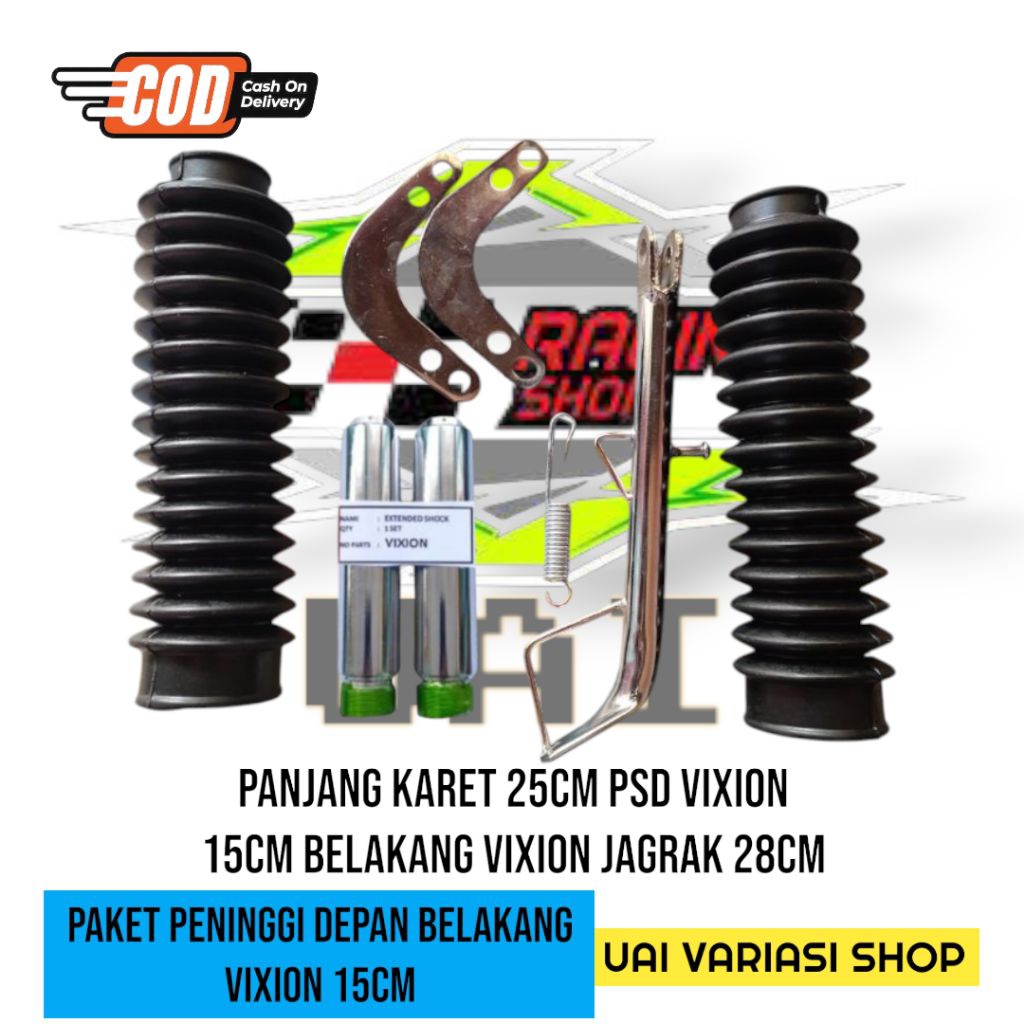Peninggi Shock Depan Vixion 15Cm Dan Peninggi Shock Belakang Vixion Satu Paket Varian