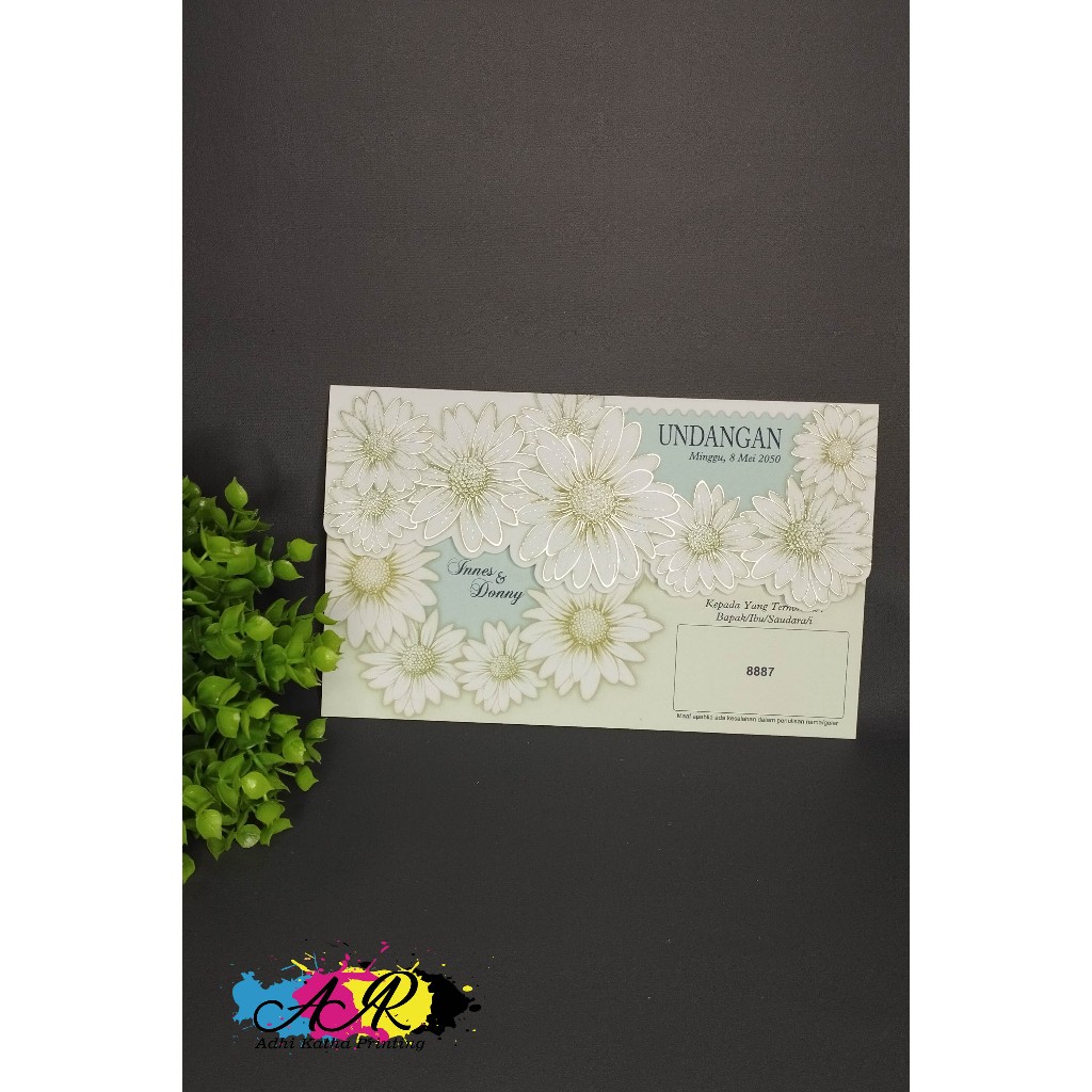 CETAK UNDANGAN NIKAH FOIL PERAK BLANGKO ERBA 8887