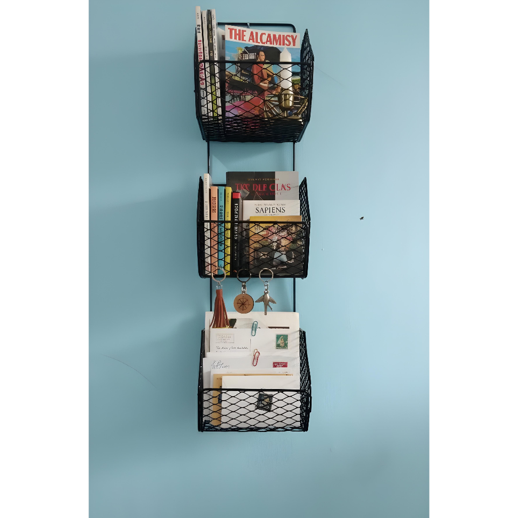 Rak Keranjang 3 Susun anti karat kokoh elegan RAK Bumbu Dapur Kamar Kamar Mandi serbaguna