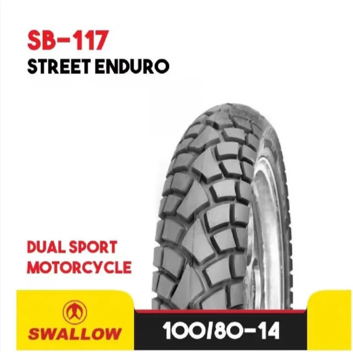 Ban Luar Tubeless Ring 14 100/80-14 110/80-14 Tipe Street Enduro / Semi Trail Merk Swallow