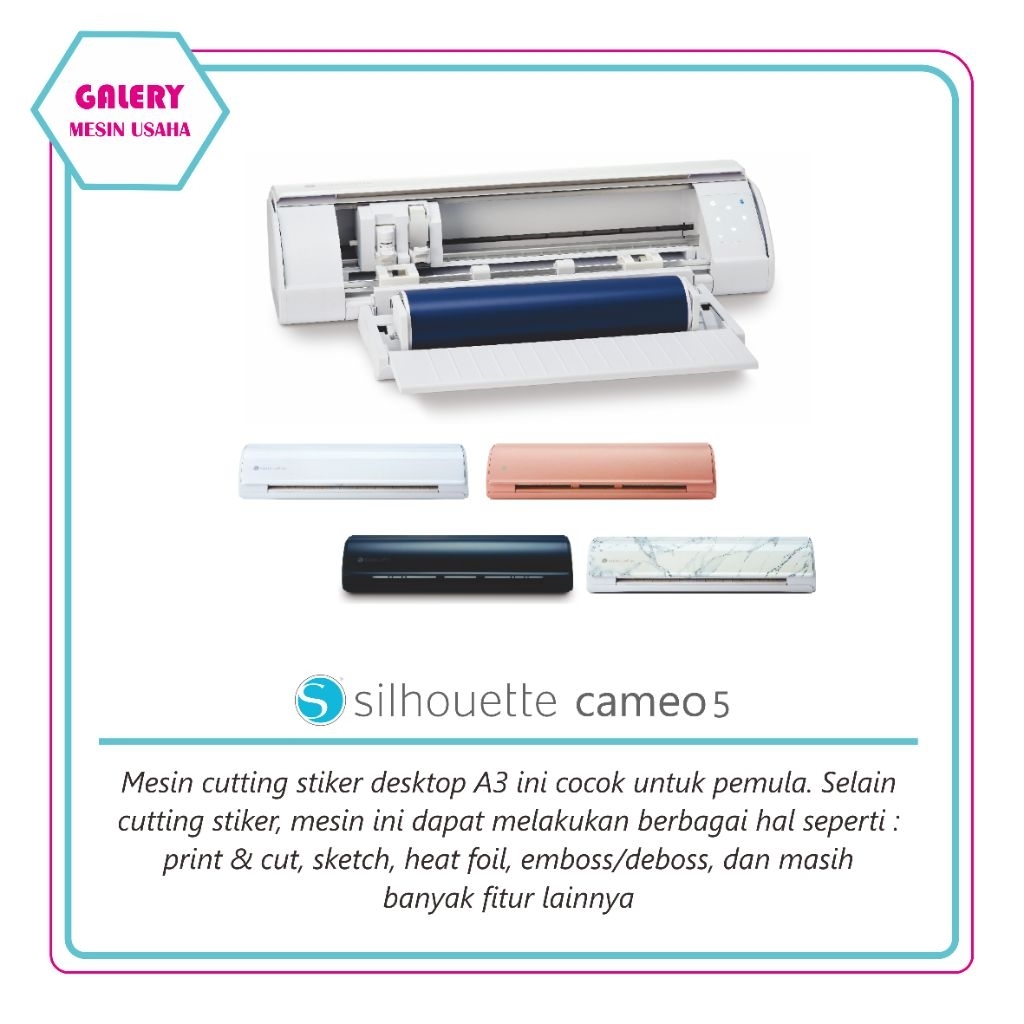 Silhouette Cameo 5 Mesin Cutting Stiker A3 Auto Contour