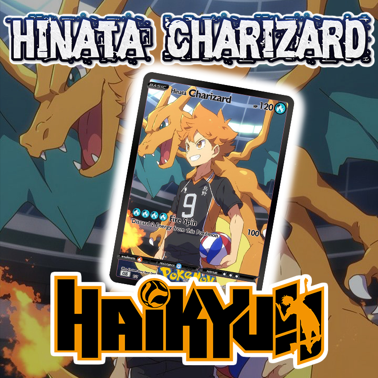 KARTU POKEMON TCG HOLOGRAM SPECIAL HAIKYUU - HINATA CHARIZARD