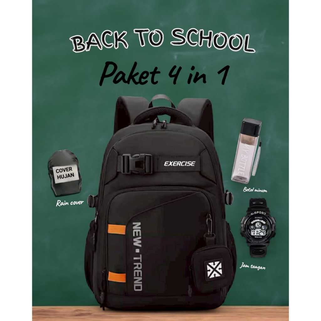 Tas Anak Sekolah laki-laki Exercise SMP SMA Ransel Pria Keren