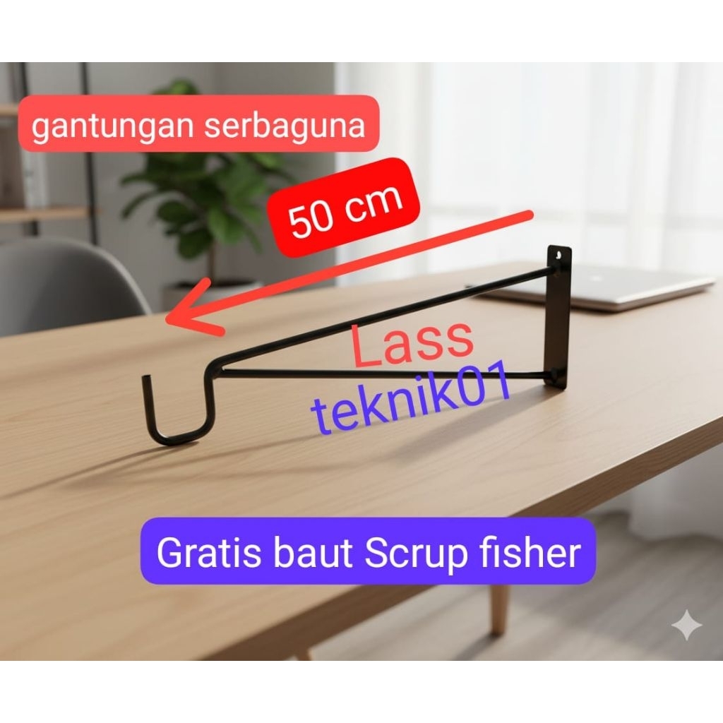 gantungan sangkar burung panjang 50cm lampu hias tempel dinding pot bunga hias tempel dinding gantun