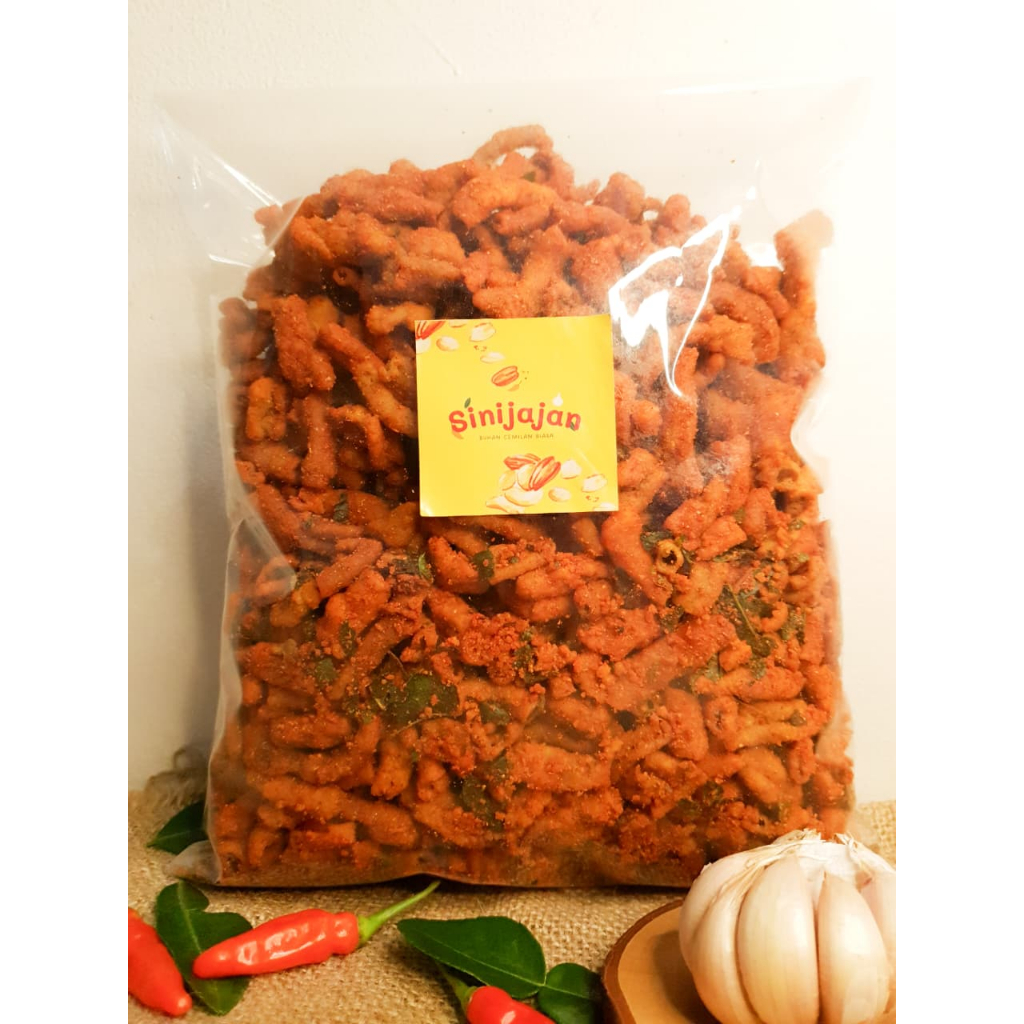 Usus Goreng Crispy Pedas Daun Jeruk 1kg 500gr 250gr 100gr