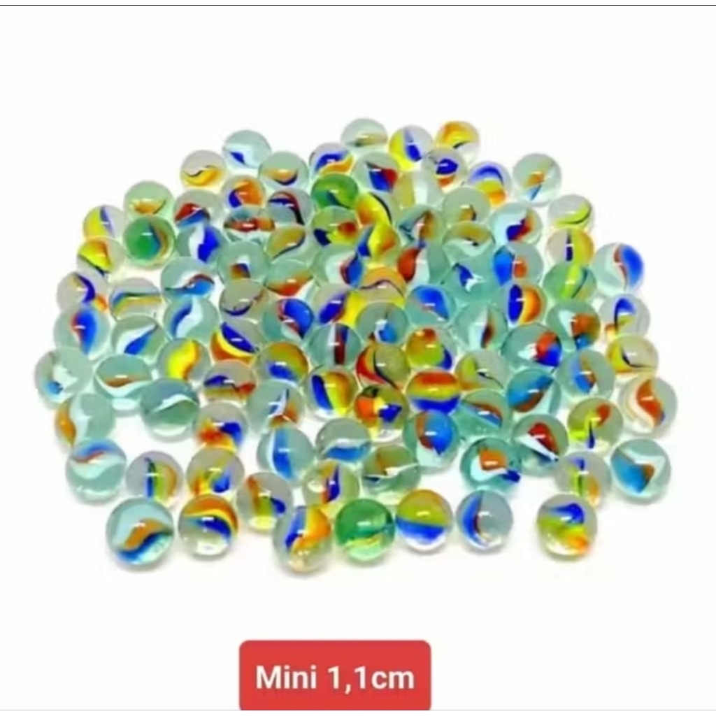 Kelereng mini diameter 1,1cm (super mini)