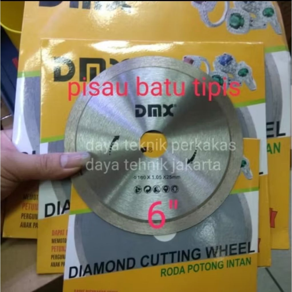 pisau potong batu akik 6" - pisau diamond tipis dmx - diamond cutting DW POTONG BATU ALAM DMX TIPIS