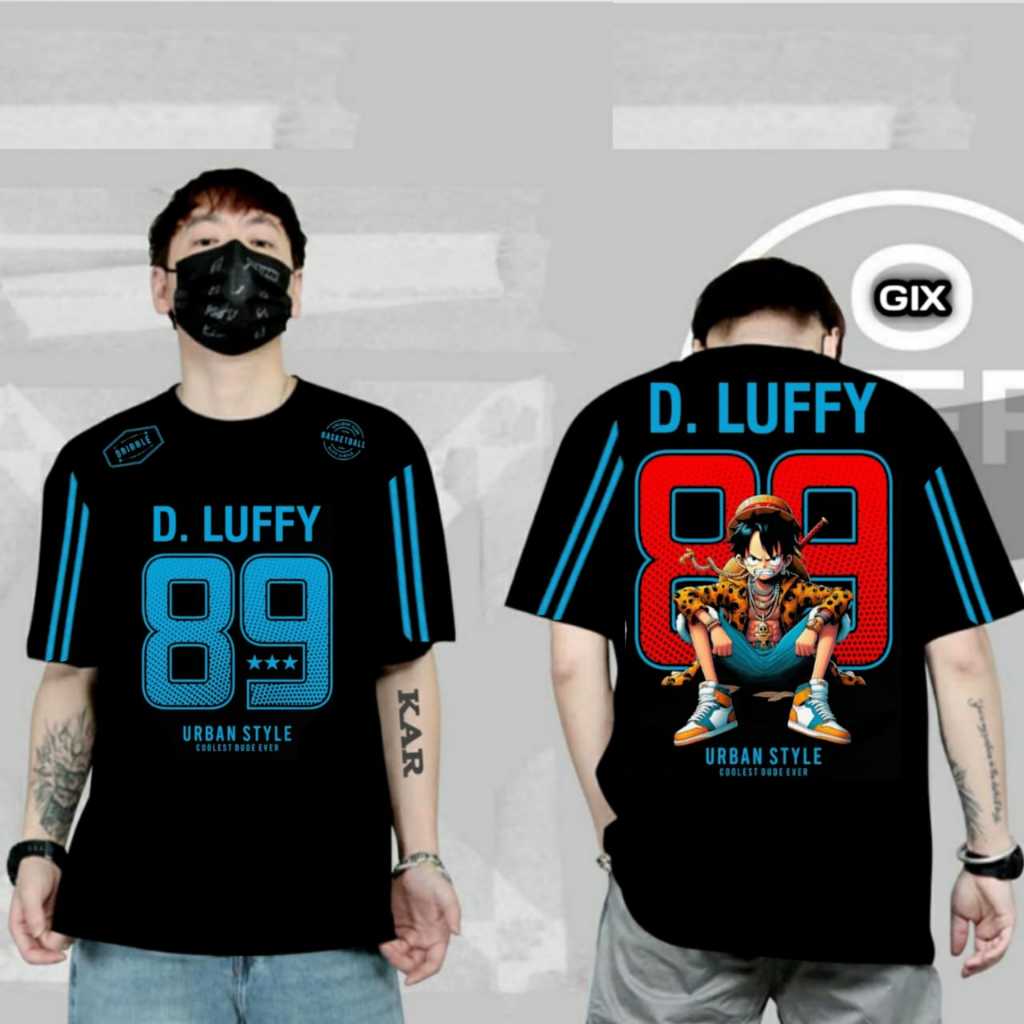 GIX DISTRO / KAOS LUFFY 89 / KAOS LUFFY ANGKA / KAOS NOMOR / TSHIRT DISTRO TERBARU