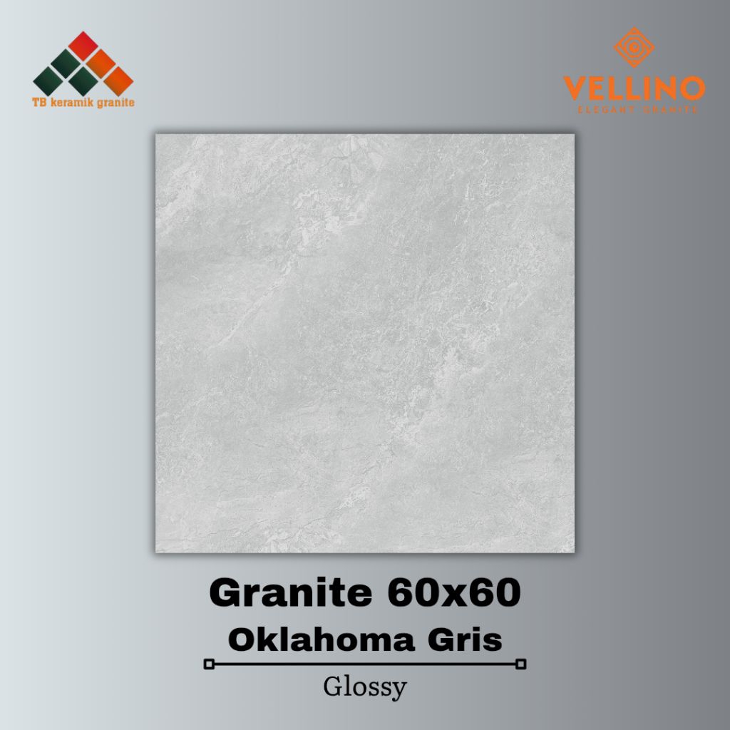 Granit Lantai 60x60 Oklahome Gris | Vellino | Glossy