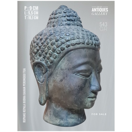 Rupang Kepala Budha Antik Berbahan Perunggu