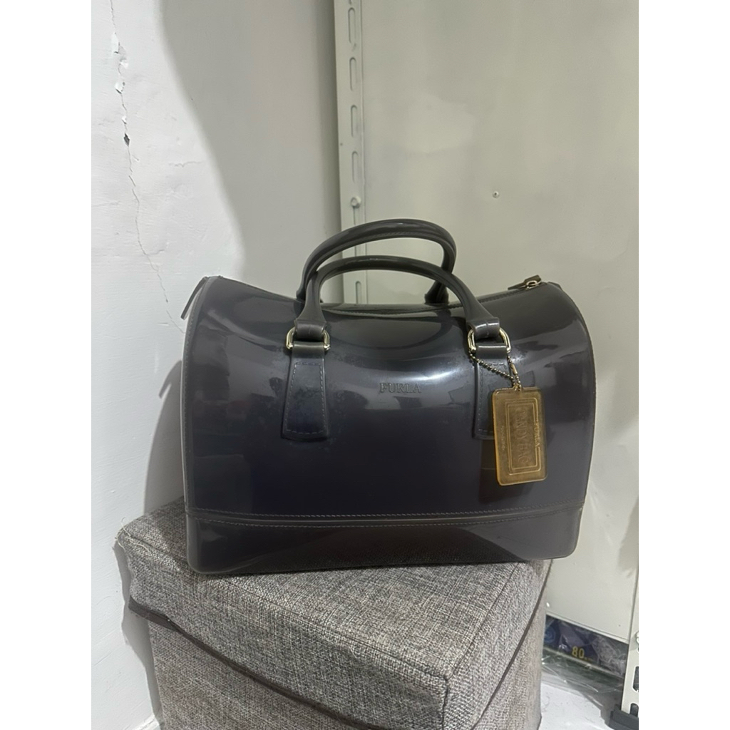 PRELOVED Furla Candy Hand Bag Stone Grey