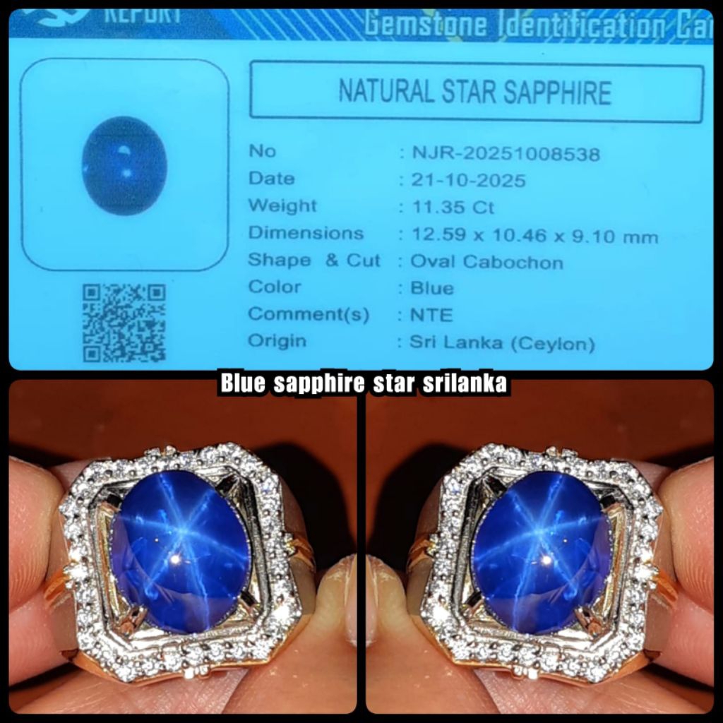 natural permata sapphire Star Srilanka royal blue HQ JUMBO