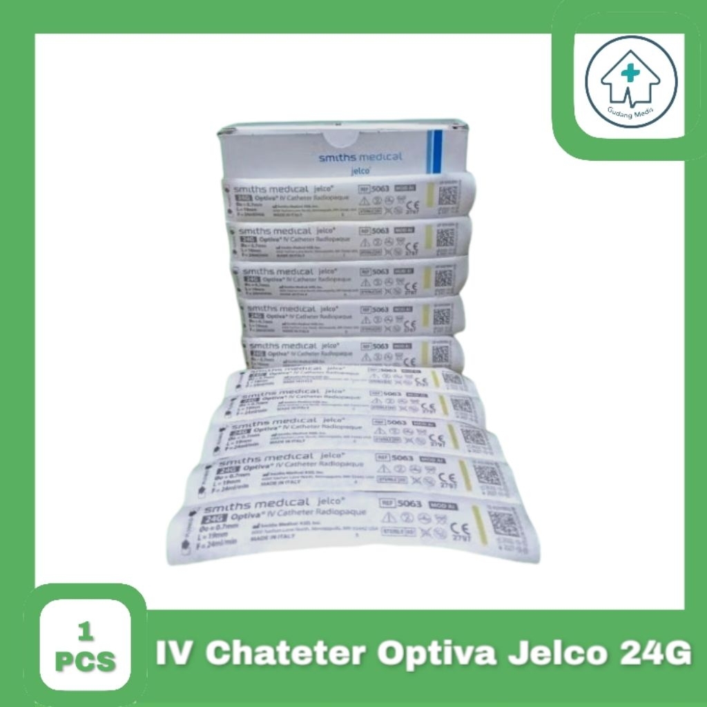 1Pcs Jelco IV Cath 24G Jarum Infus Anak IV Cath Radiopaque