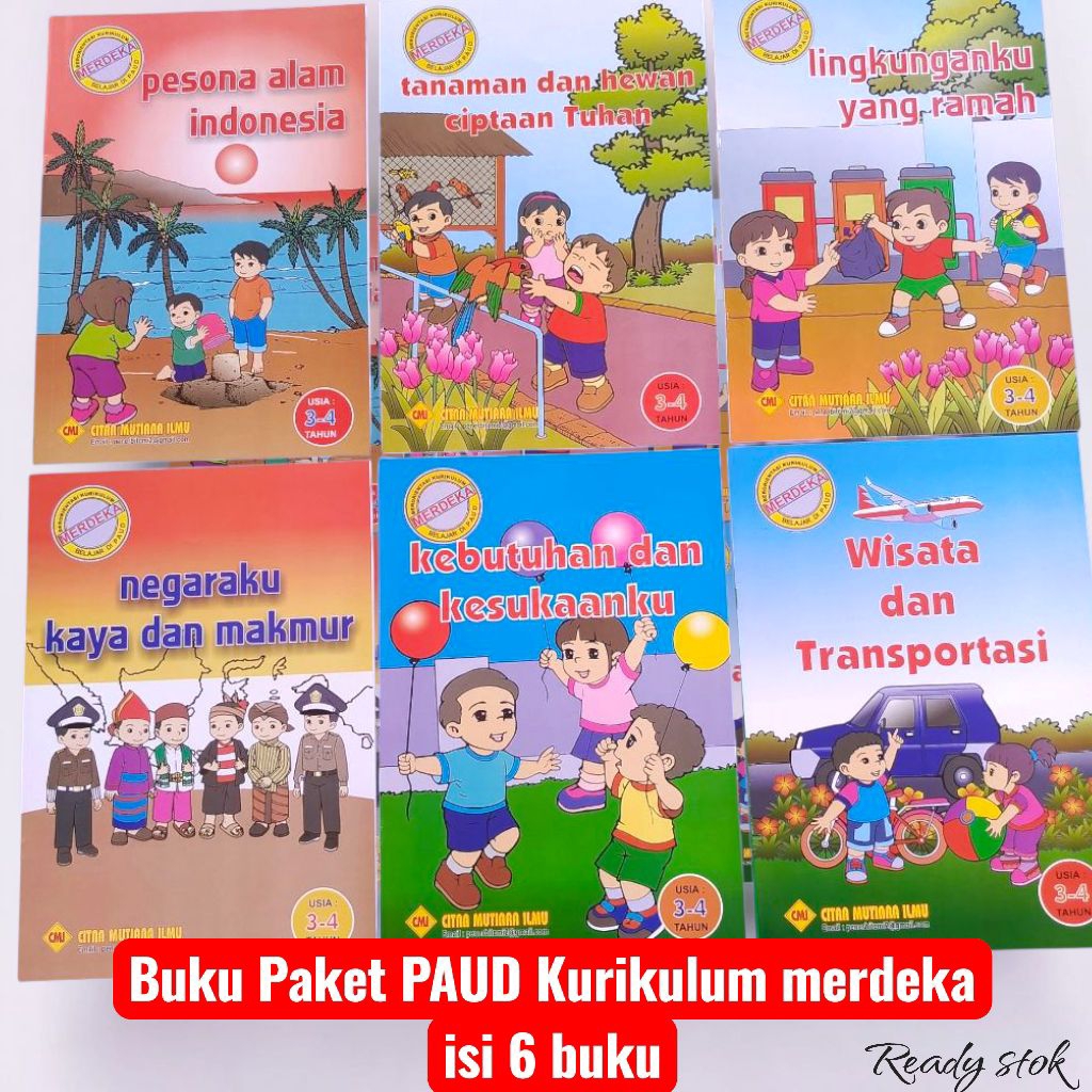 Terbaru PAUD  Buku paket paud isi 6 Buku PAUD kurikulum merdeka PAUD
