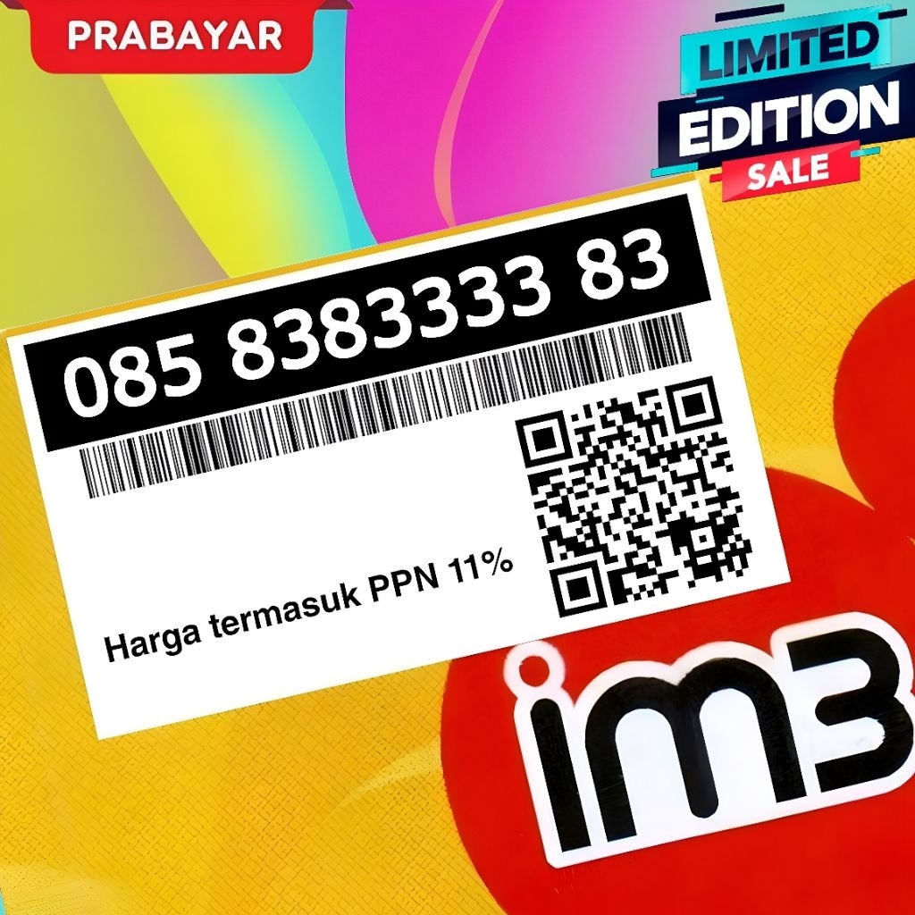 SPECIAL Kartu Perdana IM3 Prabayar NOMOR CANTIK 11 digit ABC ABC