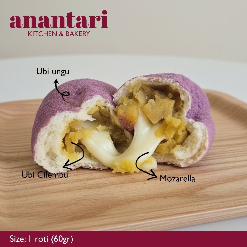 Goguma Ppang - Korean Sweet Potato Bread - Roti Ubi Madu dengan Keju Mozarella Lumer