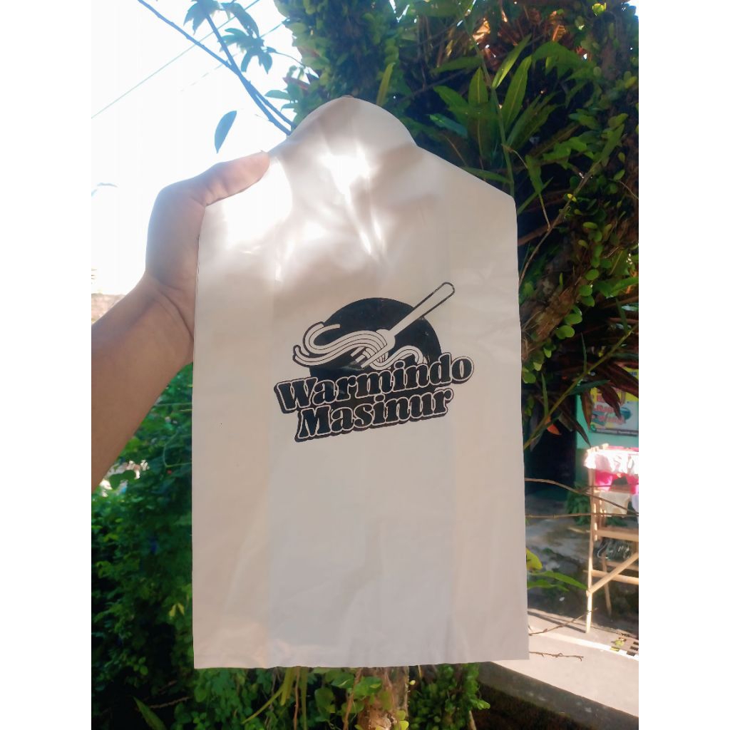 Sablon Plastik Kresek Putih Susu Berbagai Ukuran, (Free Design)