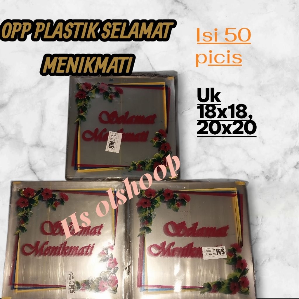 (COD)50PICIS OPP SAMIR SELAMAT MENIKMATI UK 18X18//OPP LEMEK SELAMAT MENIKMATI  UK 18X18