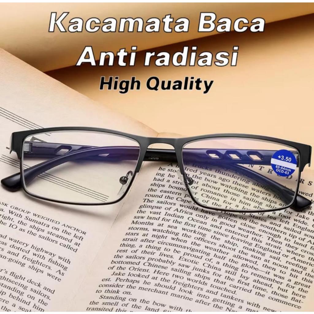 Kacamata 3 Fungsi Baca Dan Jalan + Anti Radiasi Hp Komputer Frame Titanium Kaca Mata Progresif Jauh 