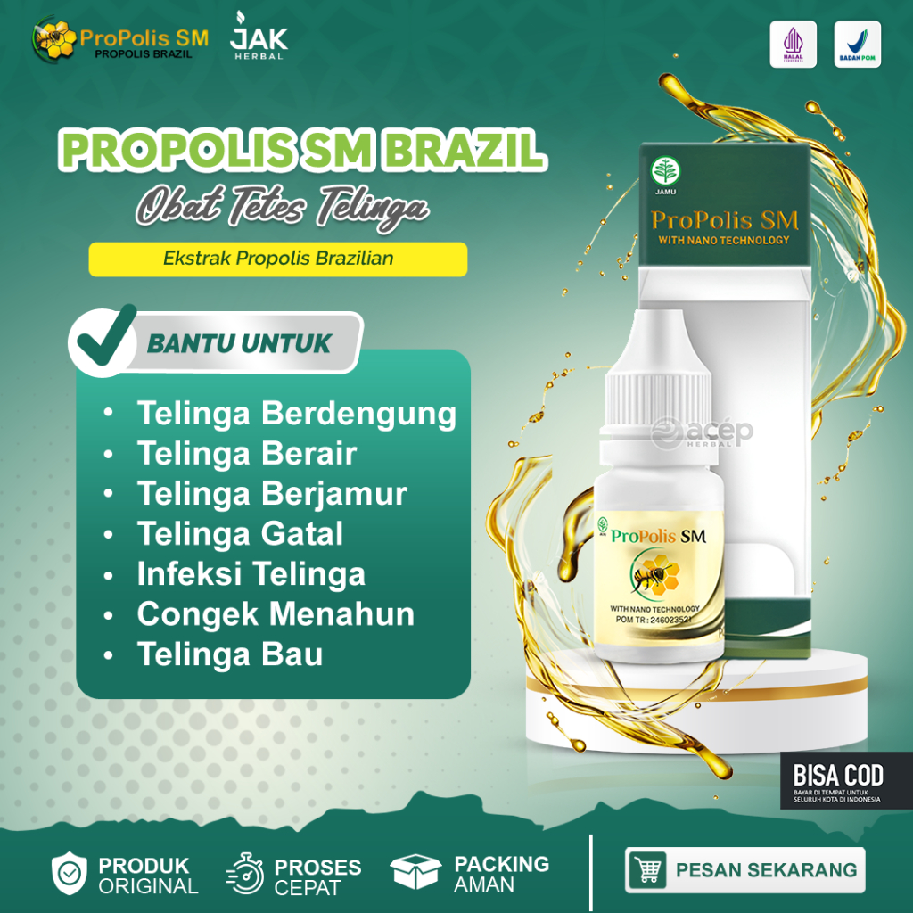 Propolis SM - Obat  Tetes Telinga Telinga Berdengung, Telinga Sakit, Telinga Berair With Nano Techno
