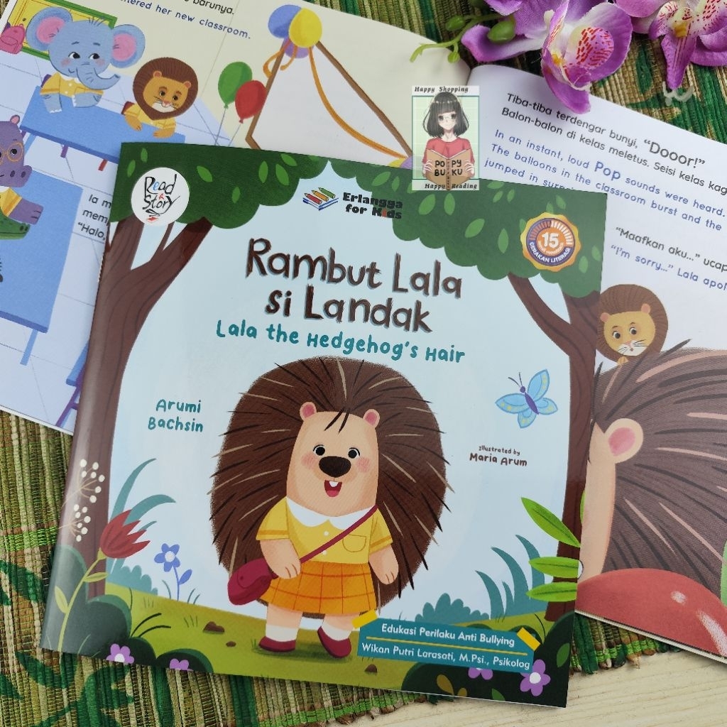 [Erlangga For Kids] Buku Cerita Anak Bilingual Rambut Lala Si Landak