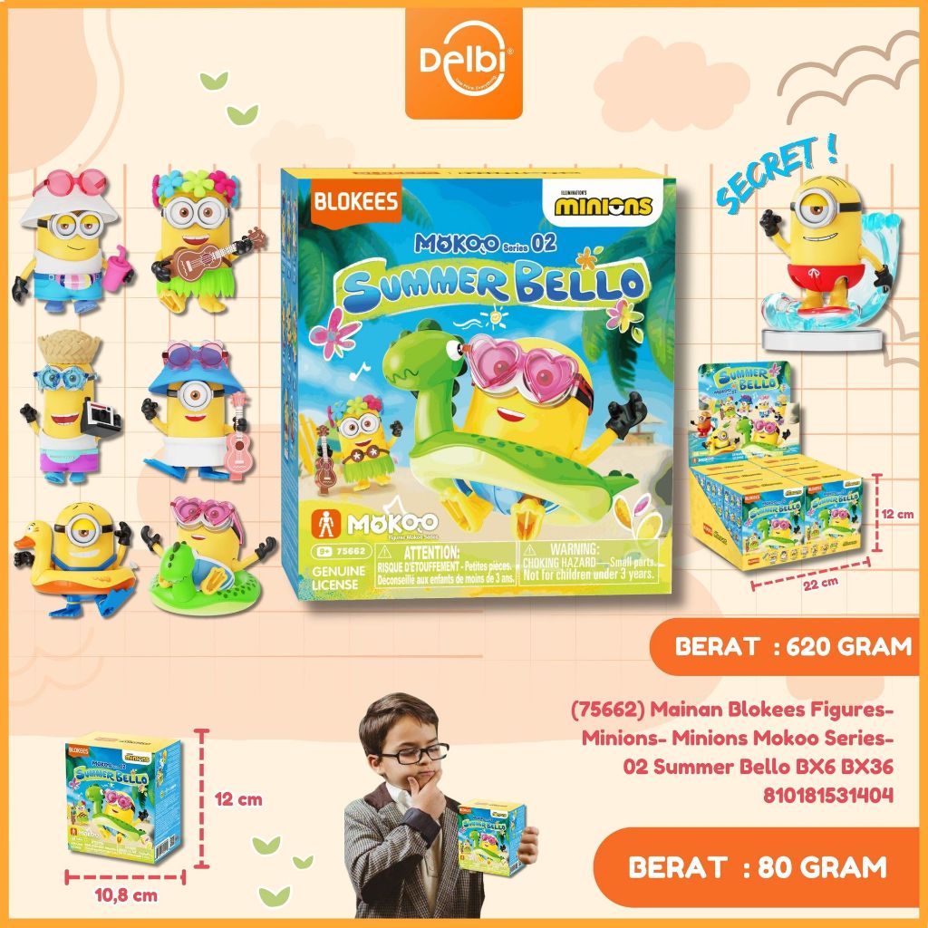 (75662) Mainan Blokees Figures- Minions- Minions Mokoo Series-02 Summer Bello